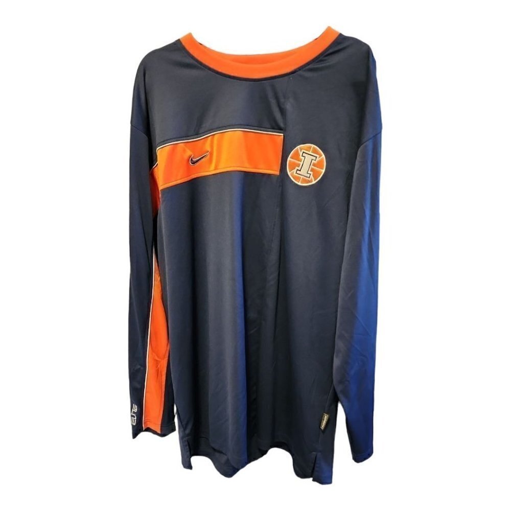 NIKE Fighting Illinois Dri-Fit Long Sleeve Pullover Size XXL